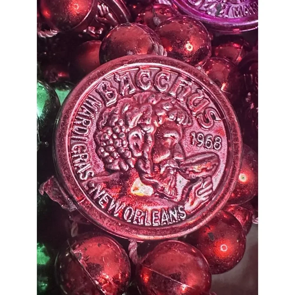 Vintage Multicolor Bacchus Beads from Mardi Gras Parade in New Orleans Box 1